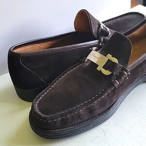 SALVATORE FERRAGAMO SUEDE LOAFERS Size 12
